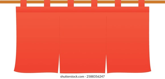 Illustration of a red triple curtain