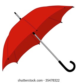 illustration of red umbrella