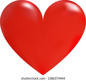 Illustration with a red valentine heart