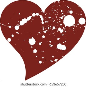 Illustration with a red valentine heart