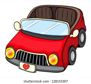 Illustration of a red vehicle on a white background