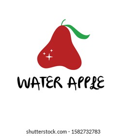 Illustration red water apple fruit sweet logo vector icon design