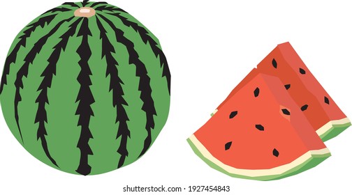 An Illustration of red watermelon