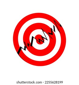 illustration of a red and white broken target