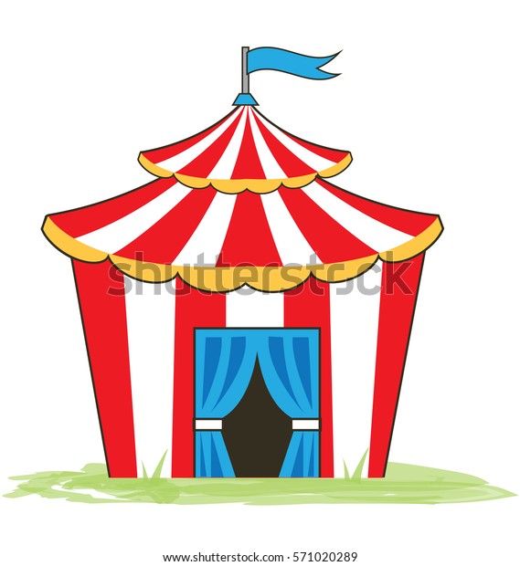 Illustration Red White Circus Tent Stock Vector (Royalty Free) 571020289