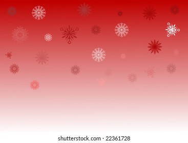 illustration red and white snowflake background