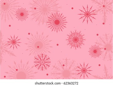 illustration red and white snowflake background