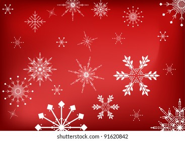 fondo de copo de nieve rojo y blanco