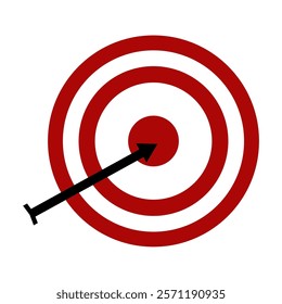 illustration of red and white target with black arrow