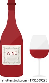 
Illustration of red wine bottle.