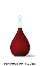 Illustration red wine decanter - vector