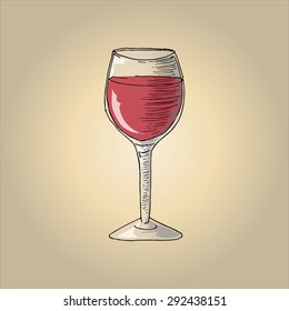 Illustration of red wine in a glass