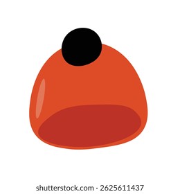 Ilustração de gorro de inverno vermelho com um pom pom preto