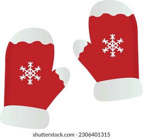 Ilustración de guantes rojos de invierno