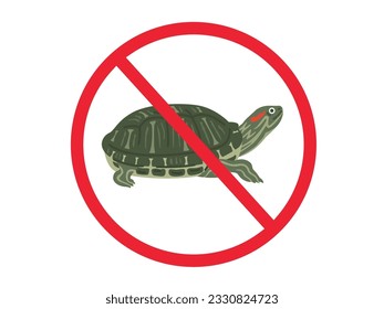 Illustration of the red-eared slider ban mark.