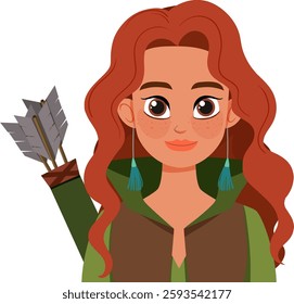 Illustration of a red-haired elf archer