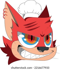 an illustration of a red-headed cat's head