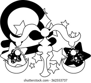 Illustration reflecting the image of Libra of the horoscope.