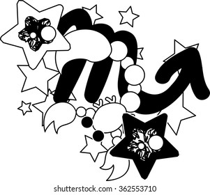 Illustration reflecting the image of Scorpius of the horoscope.