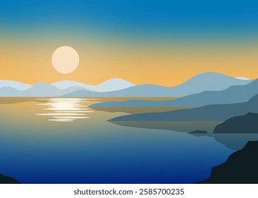 illustration of reflection of sunlight in the afternoon