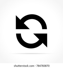 Illustration of refresh icon on white background