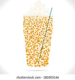 An illustration of a refreshing drink or beer with a straw in a pint glass. Vector file.