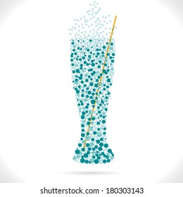An illustration of a refreshing drink with a straw in a pilsner glass. Vector file.