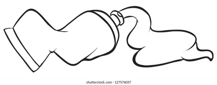 Illustration of a refreshing toothpaste in a tube on a white background