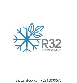 illustration of refrigerant r32, eco gas refrigerant.