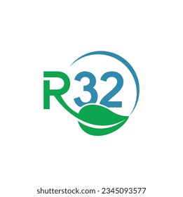 illustration of refrigerant r32, eco gas refrigerant.