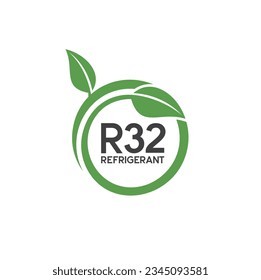 illustration of refrigerant r32, eco gas refrigerant.