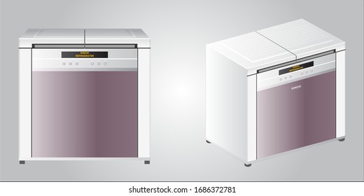 Ilustración de la nevera, con vector de fondo blanco