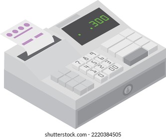 Illustration of a register with isometric accounting typed in