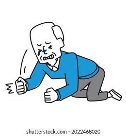 Illustration of a regrettable elderly man