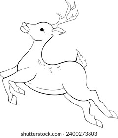 Illustration of a reindeer celebrating Christmas