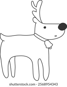 An illustration of a reindeer with distinctive hand drawn lines