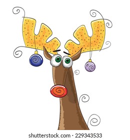 Illustration of reindeer isolated on a white background 