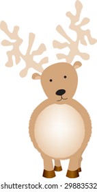 Illustration of  a reindeer looking at camera