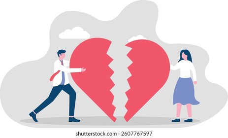 Illustration Relationship Divorce,division of property

