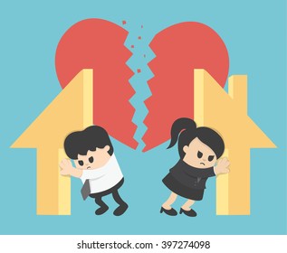 Illustration Relationship Divorce,division Of Property