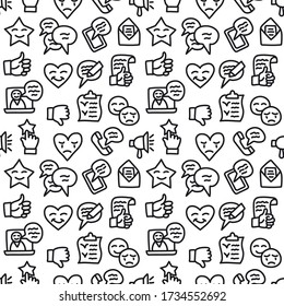 illustration of the relationship and feedback seamless pattern