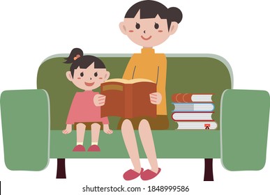 Illustration to relax while reading on the sofa
