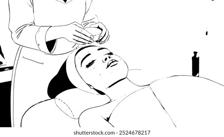 An illustration of Relaxation: Enjoying a Facial Mask