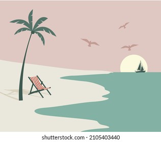 Illustration of a relaxing beach 