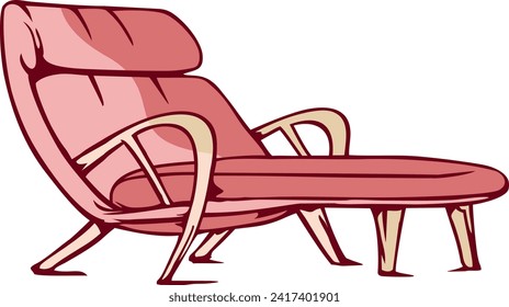 An illustration of a relaxing chair aims to evoke a sense of comfort, tranquility, and a serene atmosphere.