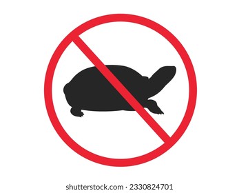 Illustration of the release prohibition mark (silhouette) of the Red-eared Slider.