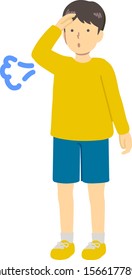 Illustration of a relieved boy
