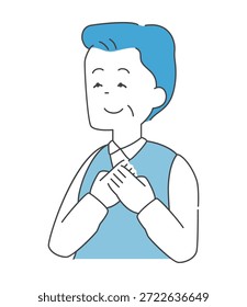 Illustration eines erleichterten Seniorenmannes - Vektor