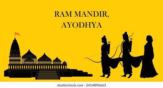 illustration of religious background of Shri Ram Janmbhoomi Teerth Kshetra Ram Mandir Temple in Ayodhya birth place Lord Ram