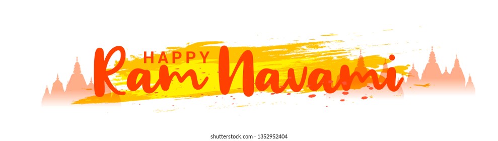 Illustration Of Religious Happy Ram Navami Background.